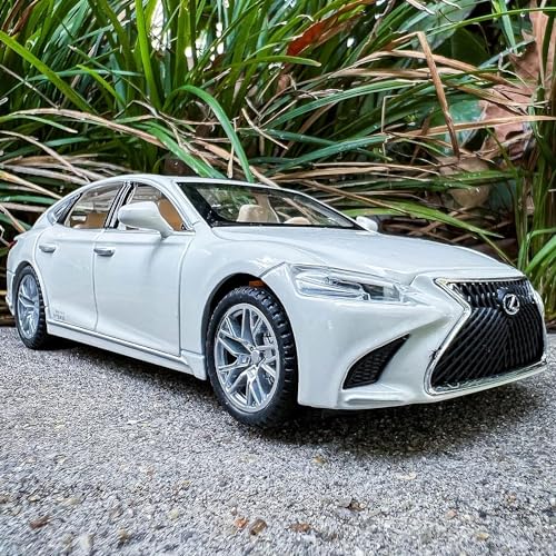 Image of 1 /32 Compatible for Lexus Ls500h Model Car, Zinc Alloy Pull Back Toy car with Sound and Light for Kids Boy Girl Gift (White)