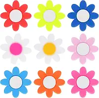 Raquete de tênis amortecedora de 9 peças, amortecedor de tênis para raquete, amortecedor de raquete de tênis em forma de flores, amortecedor de silicone para raquete, multicolorido