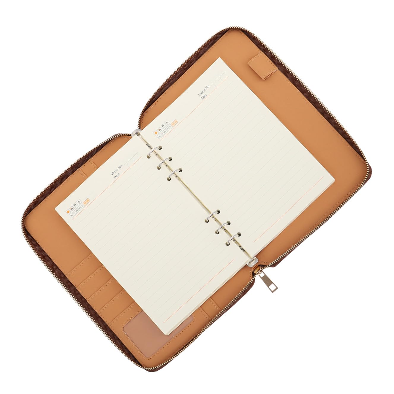 Happyyami Nota per sacca con cerniera ufficio Notebook Office taccuino con borsa con cerniera raccoglitore con cerniera taccuino con cerniera quaderno a fogli mobili Pelle Blu