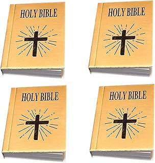 PLAFOPE 4 Pçs Mini Livros Da Bíblia Livros Em Miniatura Terno Papel Dourado Mini Casa Livro Mini Bíblia Adornam Mini Casa Bíblia Decoração Bolso Itens Decorativos Acessórios Para Casa De