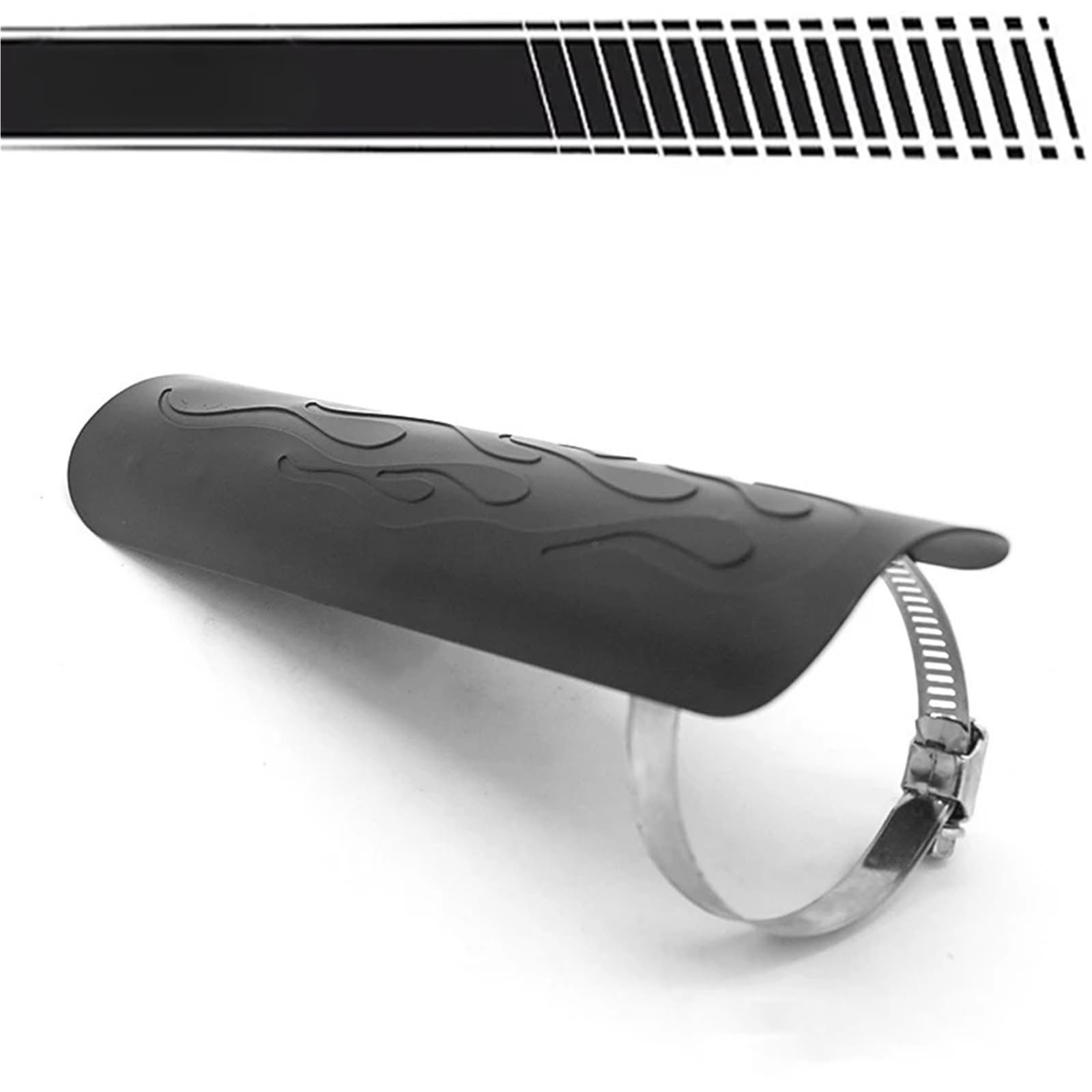 Accessori per moto da crociera universale retro modificato tubo di scarico isolamento fiamma copertura anti scottatura Scudo Termico di Scarico per Moto(Slivery)