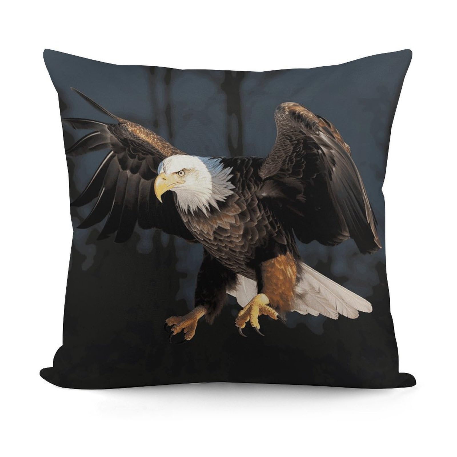 VstaDank 3D Bald Eagle Throw Pillow Covers 18x18 Inch Soft Couch Home Decor Cushion Cover Comfortable Plush Square Cushion Case Farmhouse Decorative Pillowcase for Living Couch