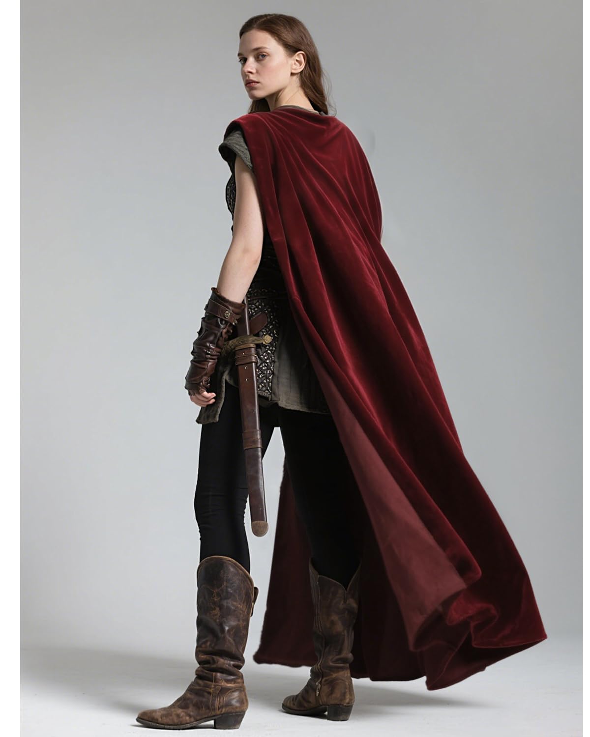 keland Capa medieval Thor para hombre y mujer, disfraz de Halloween (rojo)