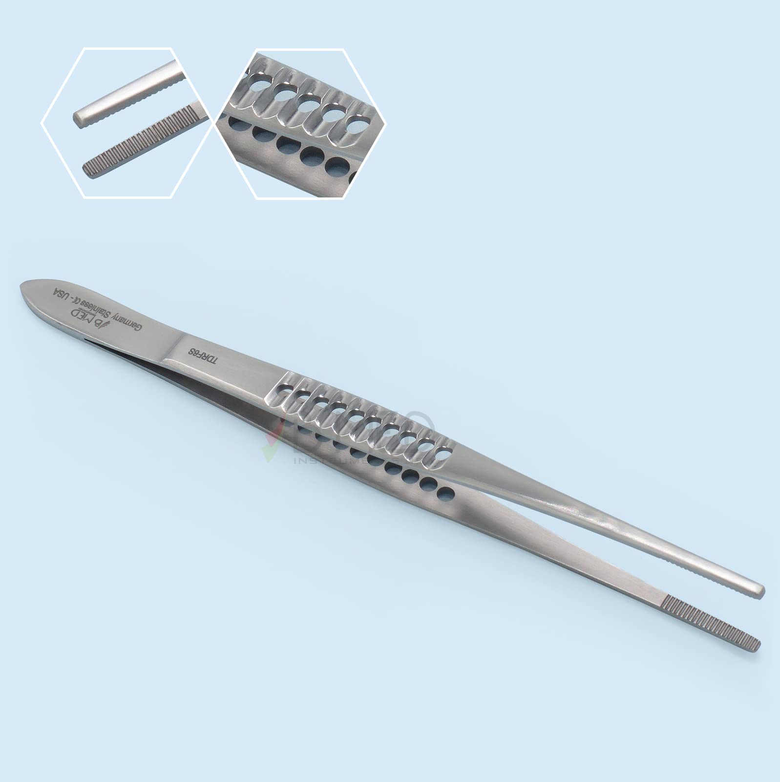 Thumb Dressing Tissue Forceps Serrated Tips 6" Dissecting Tweezers