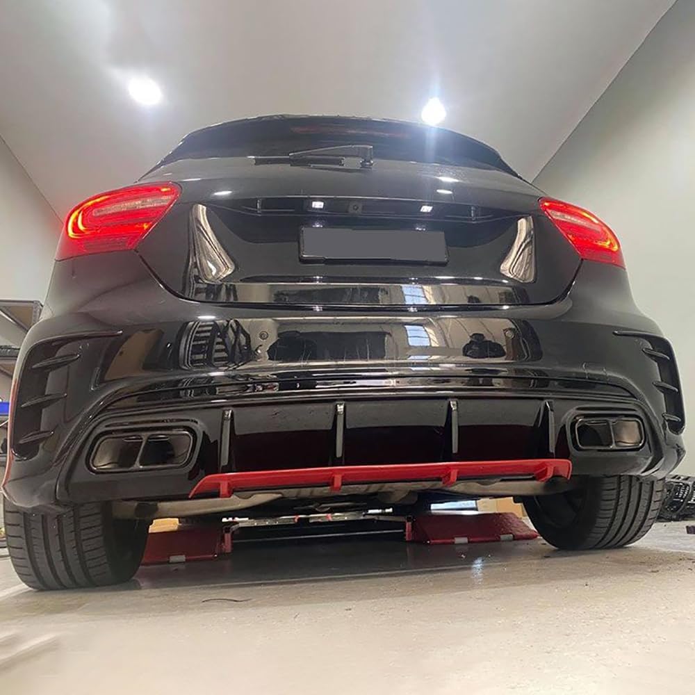 LeLeD Difusor de Parachoques Trasero para Mercedes-Benz A-Class W176 A200 A180 A45 AMG 2013-2016 2017 2018,Labio de Parachoques Trasero,difusor de Labios