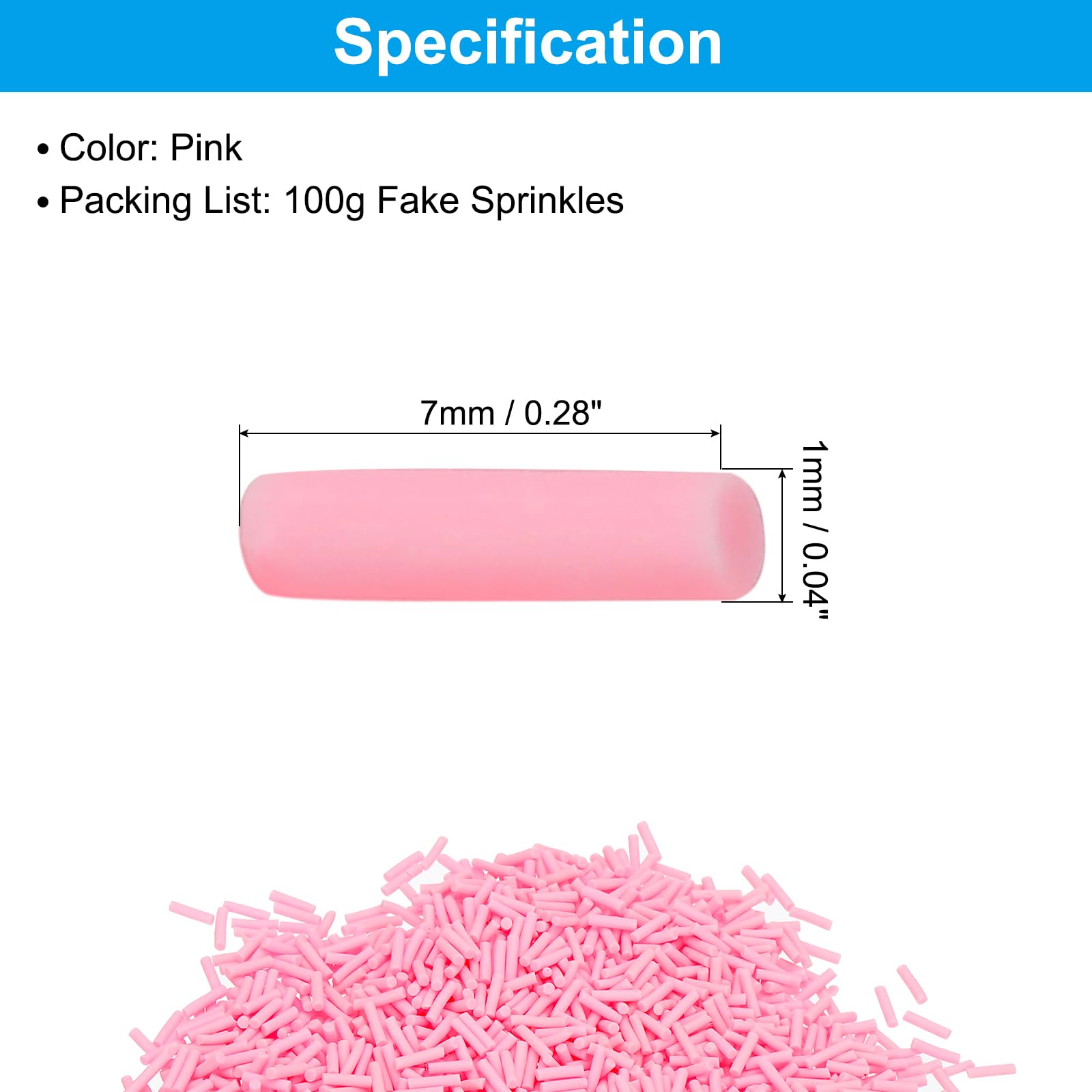 PATIKIL 100g Fake Sprinkles, Faux Sprinkles Clay Sprinkles Sugar granules for Nail Art DIY Crafts Cake Phone Case Resin Nail Art Slices Polymer Slices, Pink - Image 2