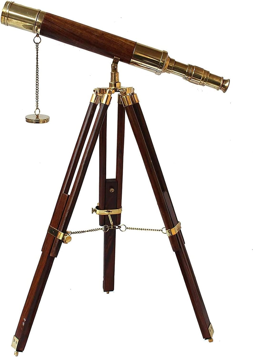 Nautical Tripod Telescope for Travelers, Adventure Enthusiasts, Nautical Spyglass Telescope for Navy and Outdoor Adventure Brass Marine Telescope byTSSI Handicraft