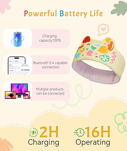 Miniatura 4 de LC-dolida Diadema para niños, auriculares para dormir, diadema Bluetooth, ajuste cómodo, volumen seguro limitado para niños y niñas, niños,