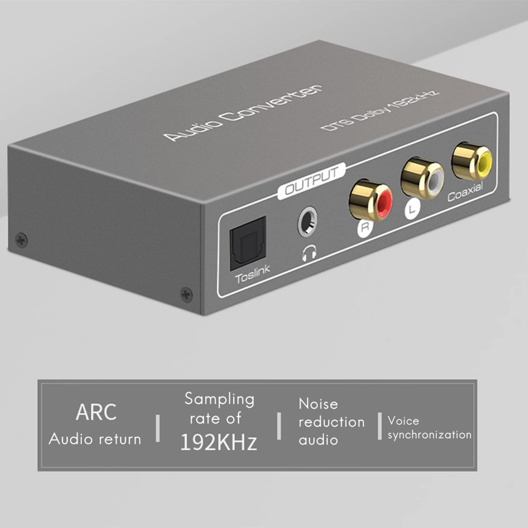 2X Convertisseur Audio 192Khz DAC Toslink Optique Coaxial Compatible Arc vers Coaxial Toslink L/R Adaptateur 3.5mm