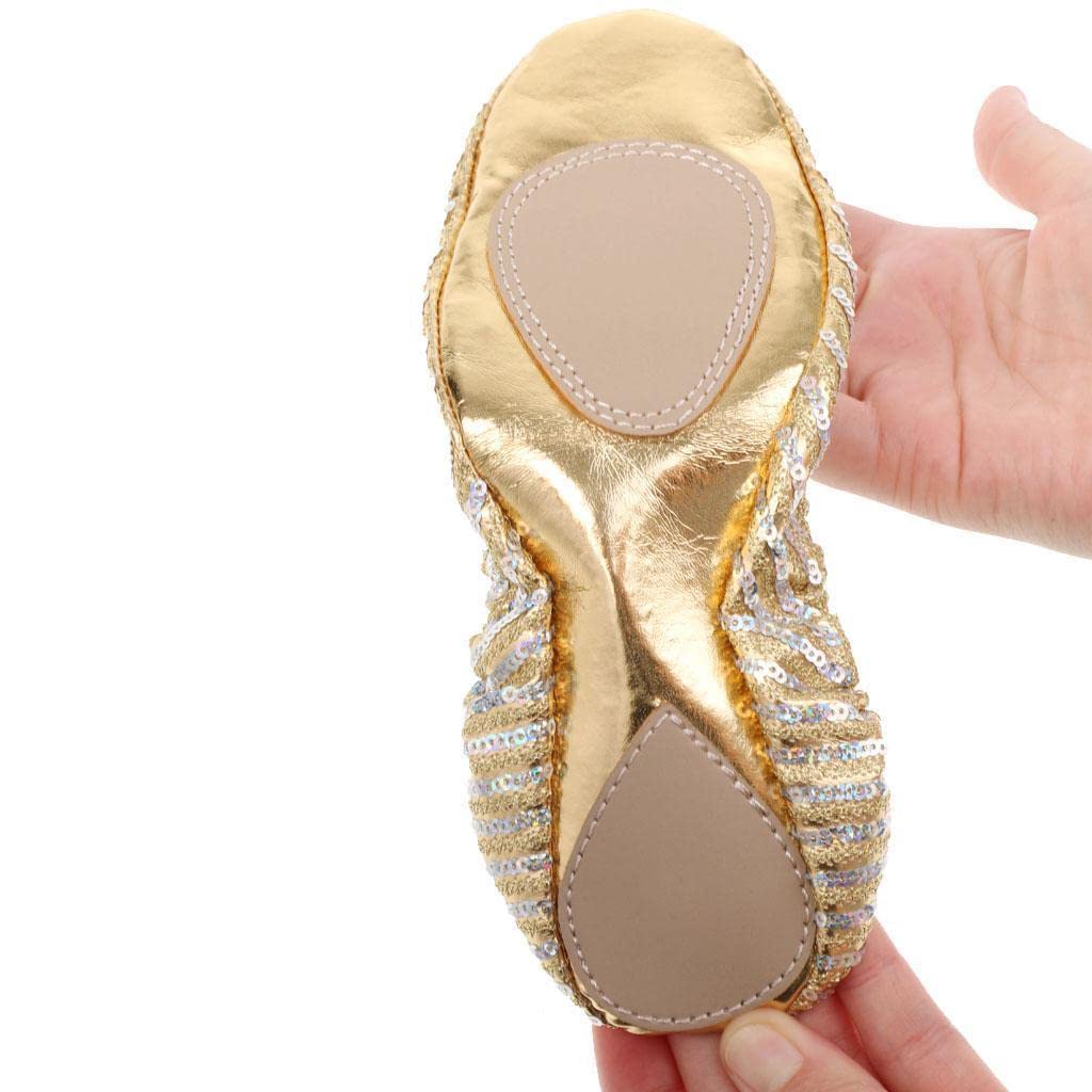 Sharplace Paire Chausson de Danse Orientale en Paillette Semelle PU Souple Chassure Ballet Fille