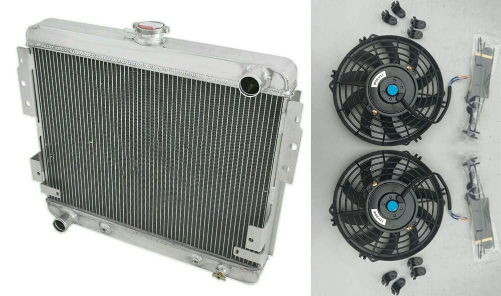 62MM Aluminum Radiator With Fans | For 1974-1978 Ford Mustang II V8 5.0L 302 | 3-Row, Direct Fit