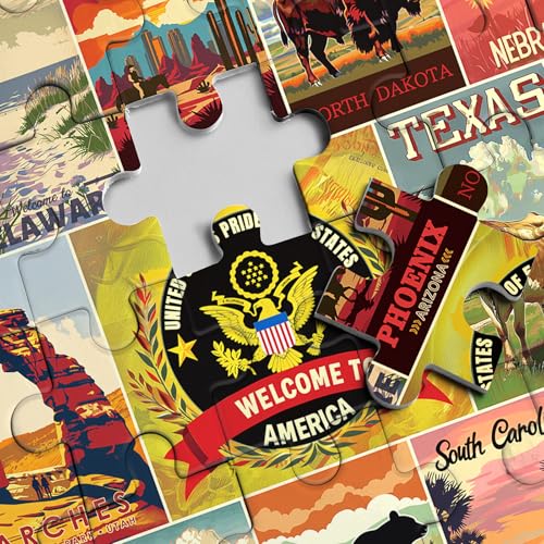 BBOLDIN Vintage American Travel Landmarks Pride Puzzle para Adultos 1000 Piezas, Paisaje de Estados Unidos miniatura 3