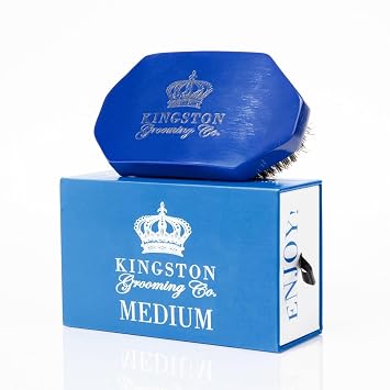 Kingston Grooming Co Medium 360 Wave Brush for Men- Boar Bristle Palm Brush