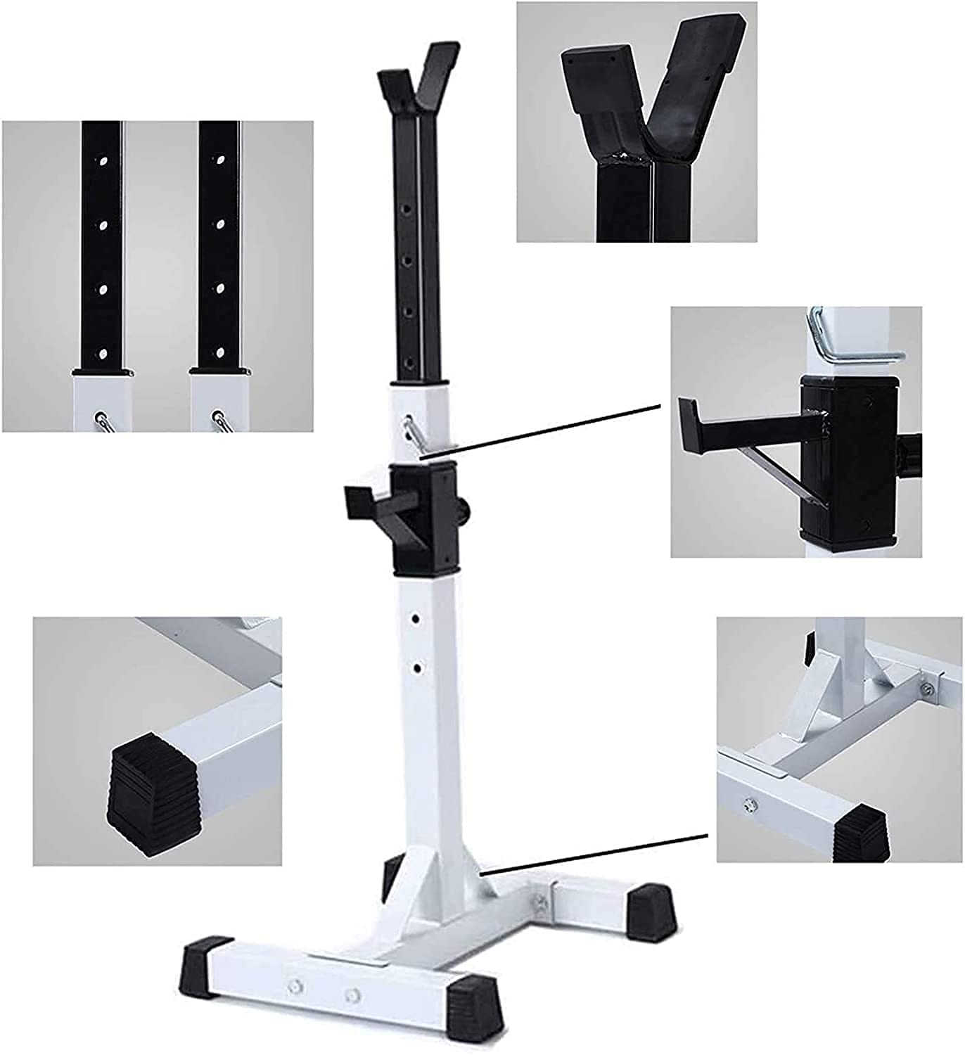 ERoomQ Multi-Function Weight Lifting Home Gym Fitness Split Half Squat Rack Stands Adjustable Barbell Rack Multi Function Squat Weight Lifting Bench Rack Max Load 260Kg Home Gym Fitness S