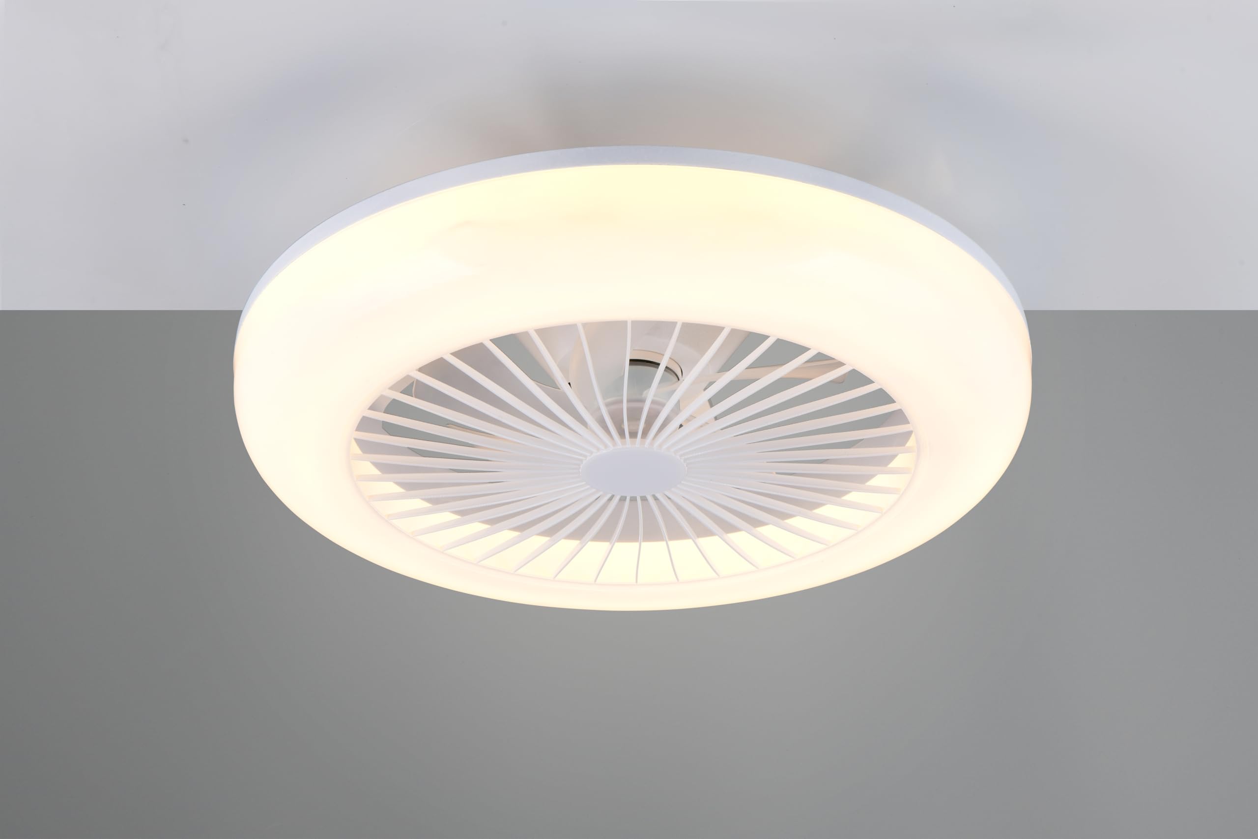 Reality Leuchten Ventilatore MORA R64032101, bianco, 10W, 2700K - 6500K, 1400 lm, dimmerabile