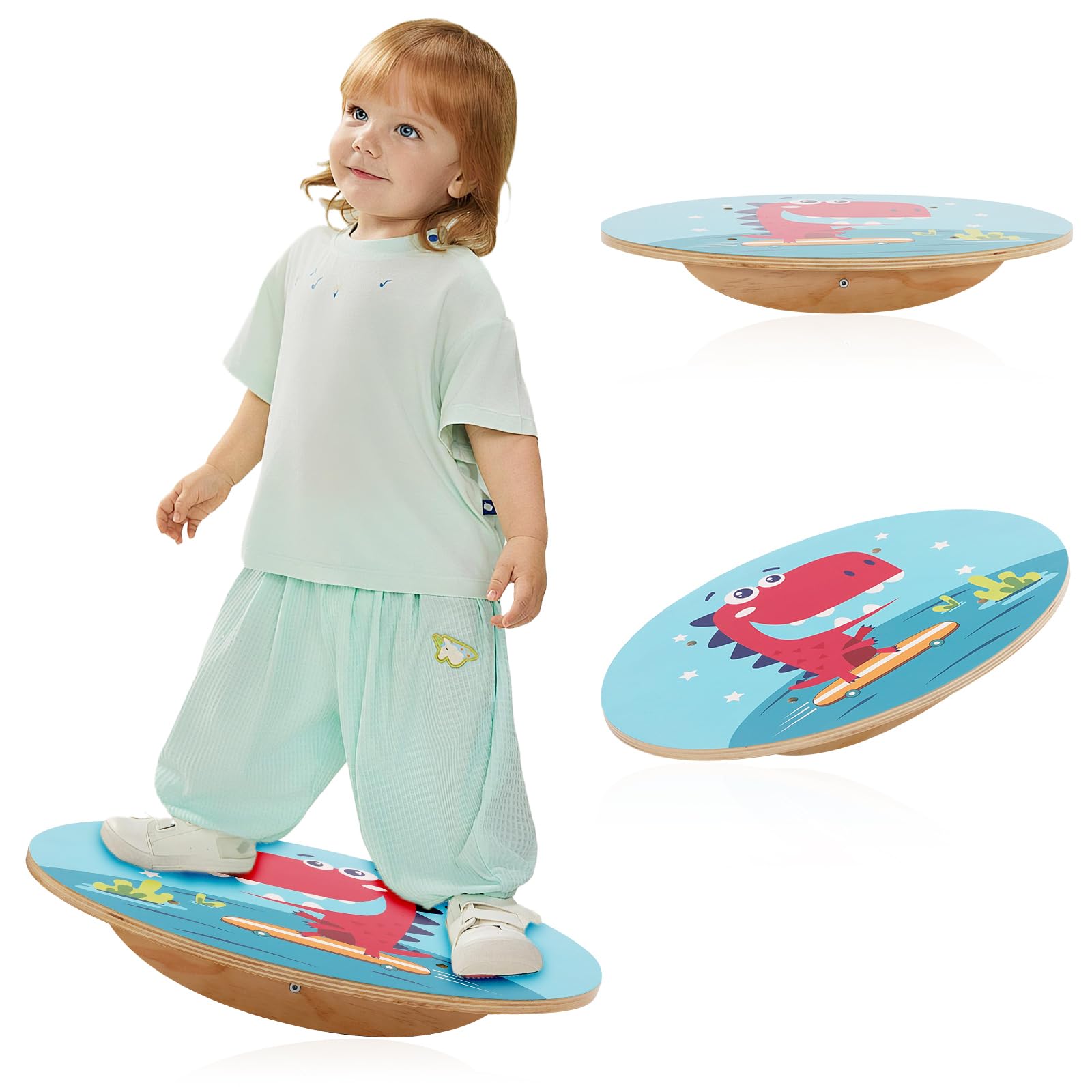 Balance Board Kinder, Wackelbrett aus Holz, Gleichgewichtstrainer Balancierbrett Balance Spiel Balance Kissen Balancierbalken Balancieren Kinder