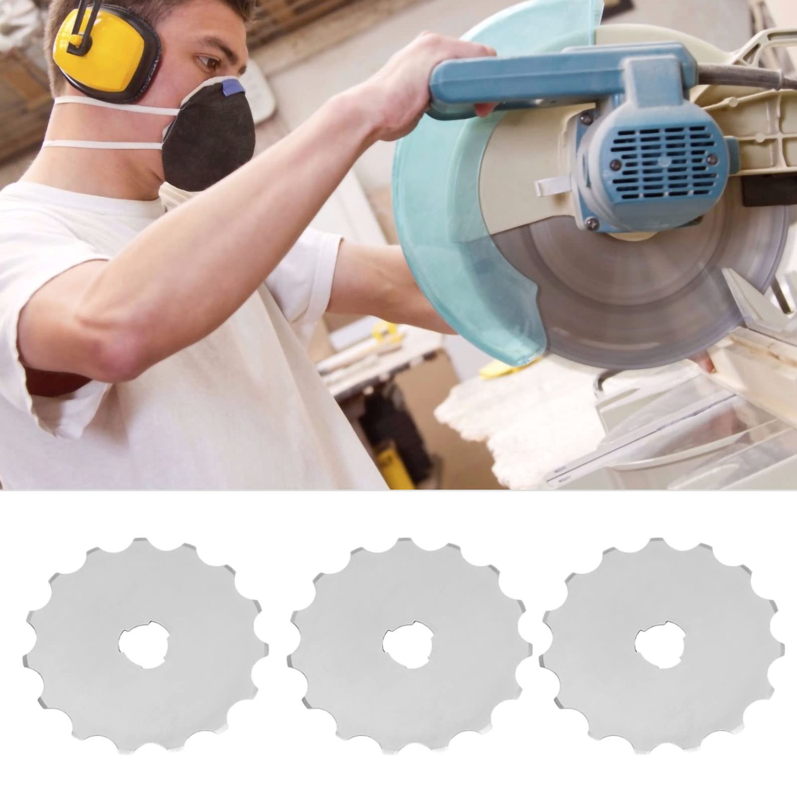 45mm Crochet Edge Rotary Cutter Blades High Wear Resistance 5PCS for Crafts Artwork Fabric Paper Cutting Tools - Image 4