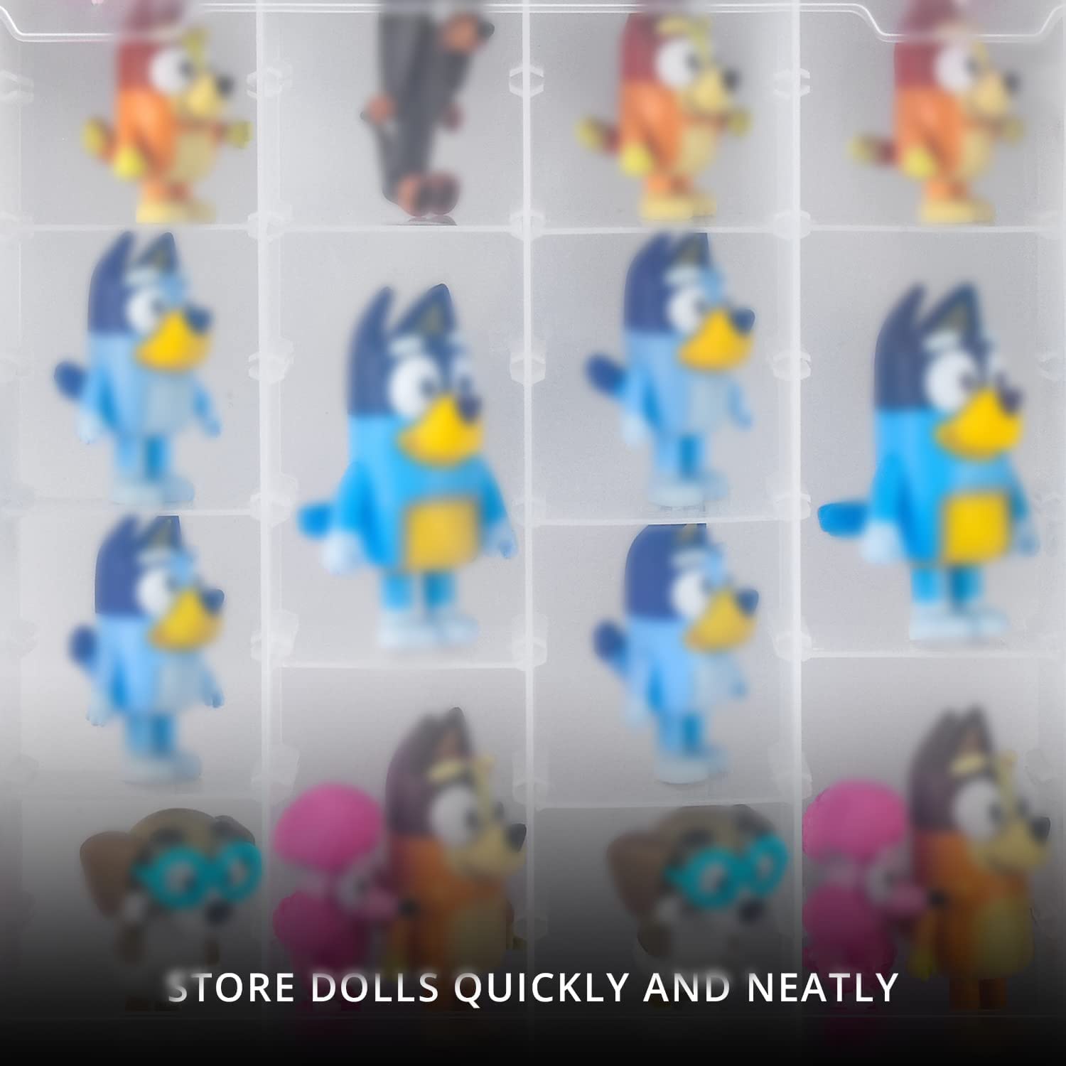 Case Compatible with Bluey and Friends Poseable Figures, Doll Organizer ...