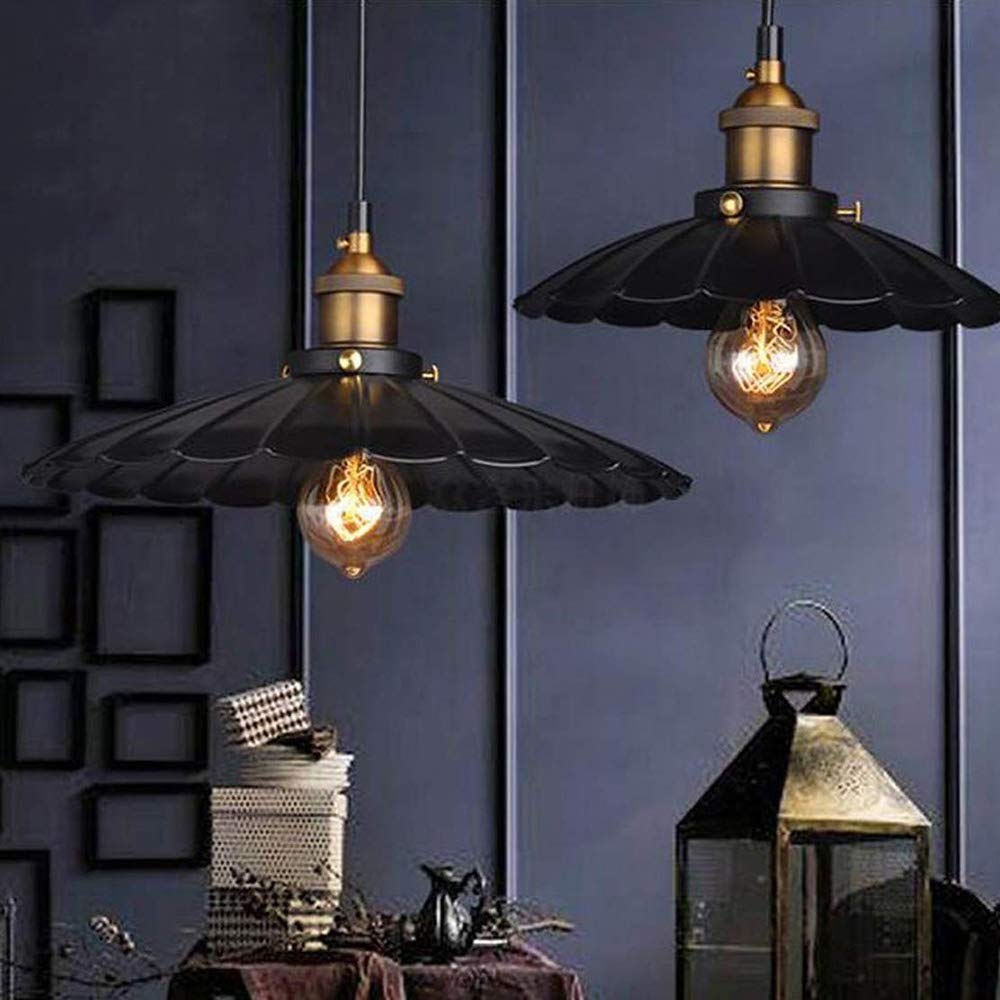 Machine Falda Negra Industrial Retro Colgando suspensión Ligero Loft Loft Ajustable Colgante LUZ DE ALMACENA DE DROPIZA DE DROPIZA DE Comedor LANZADLIERS MAX 40w? 34 cm Arañas Modernas