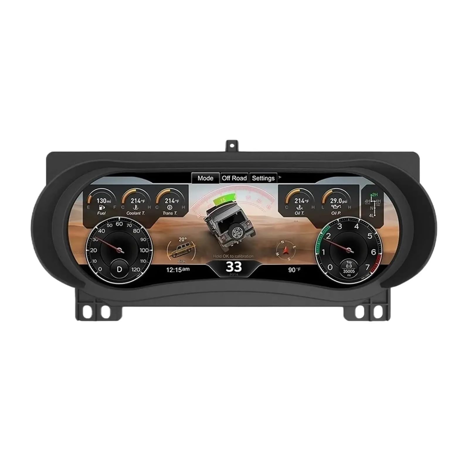 Digital Instrument Cluster Display Compatible for Jeep Wrangler JL 2018-2023 Speedometer 12.3”HD Screen1920*720/2S Fast Boot/Plug&Play