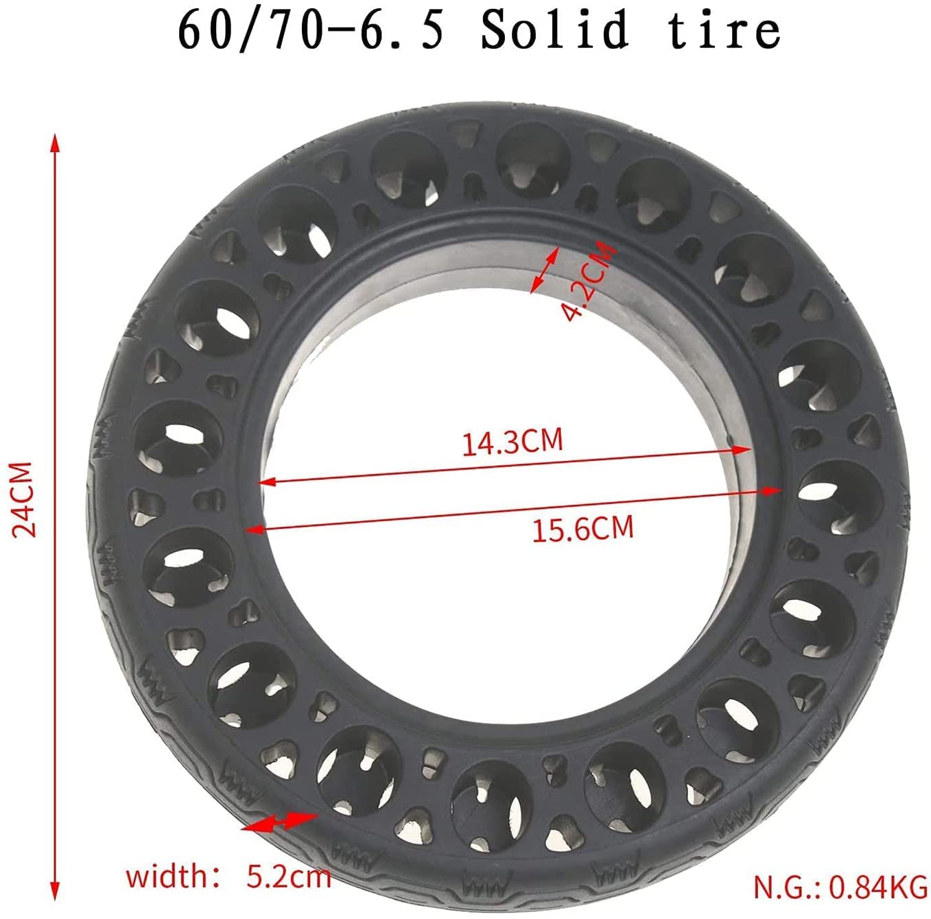 Ruote di ricambio per scooter Pneumatici per scooter elettrici Pneumatici per scooter elettrici, pneumatici pieni 60/70-6.5 per pneumatici per celle di ricambio per scooter elettrici Ruote di ricambio