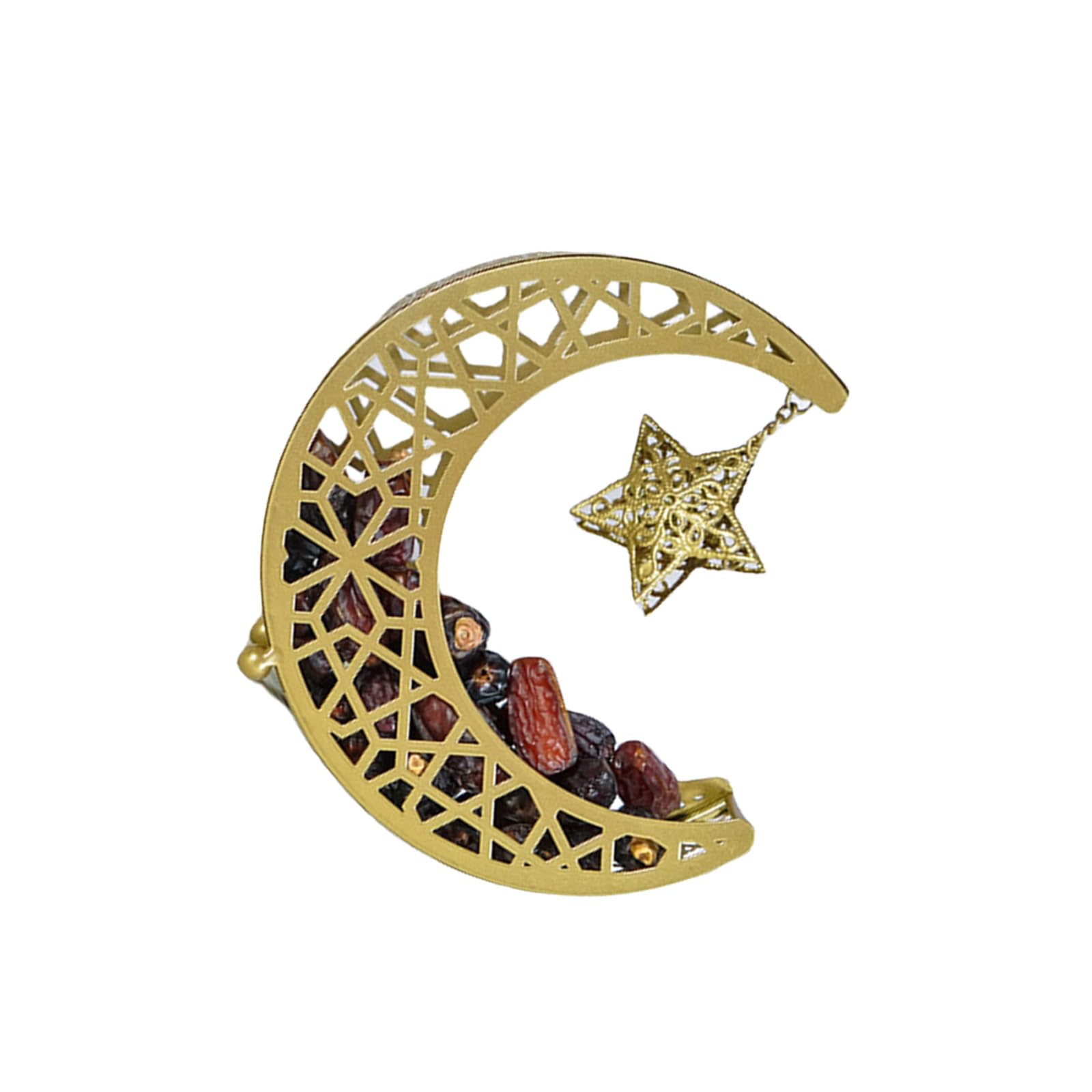 Jazuaiao Decorative Iron Shaped Tray Dessert and Pastries Serving Platter Cake Display Stand for Muslims Celebration Dessert Serving Platter
