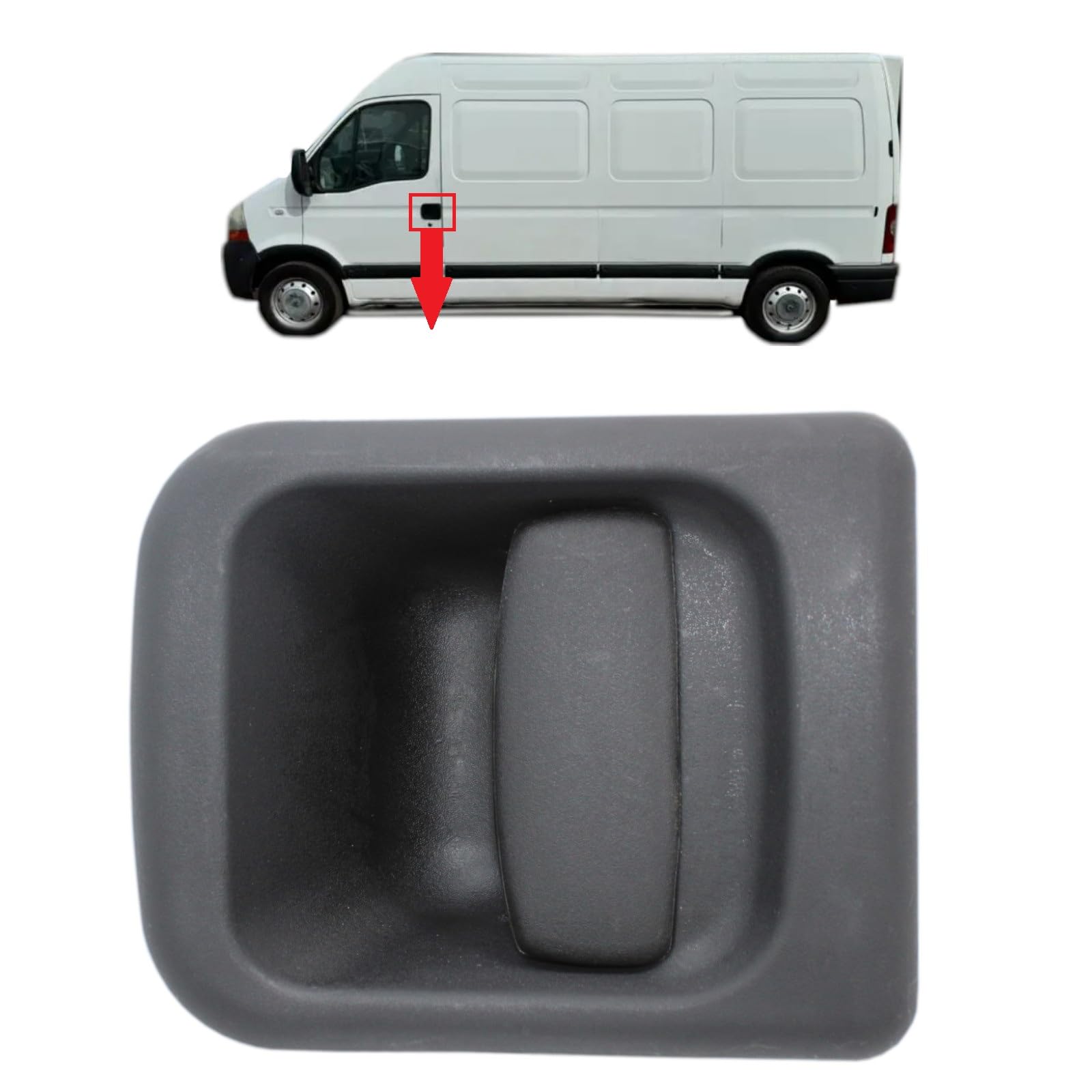 BIAREN Outer Front Left Door Handle for Renault Master Vauxhall Opel Movano Nissan Interstar (1998-2010) 7700352488 8060700QAB 4500488 9160788