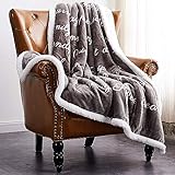 Rose Home Fashion RHF Super Soft Fleece Sherpa Comfort Caring Gift Throw Blanket, Fuzzy Blanket - Get Well Soon Gift for Women&Men - Plush Throw Blanket(Twin), Grey Brand Name