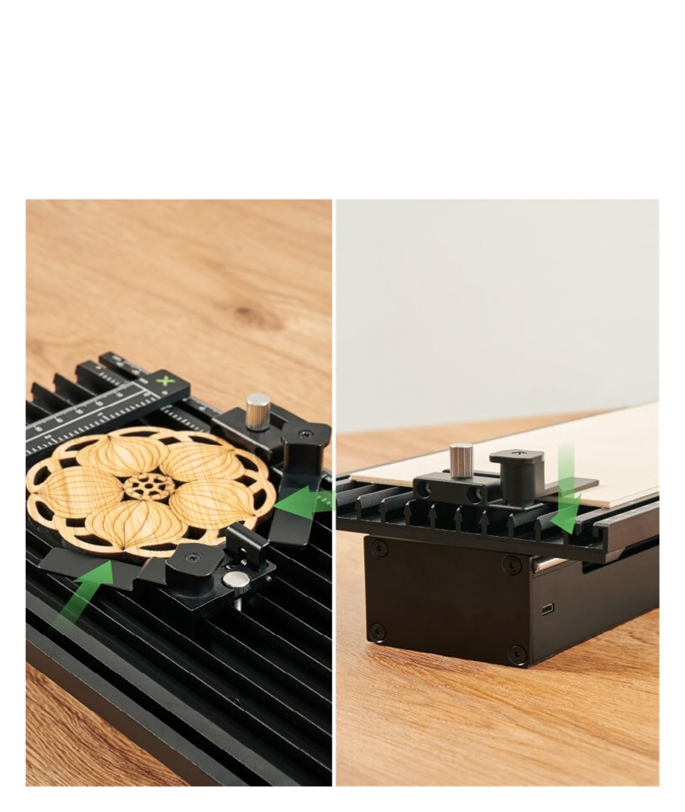 3D Kompatibel mit XTool, F2/F1 Extension Slide Clamp Kit | 5-Klammer-Set, Gravurbereichserweiterung, 115*400-mm-Halterung, Gleitschienenzubehör