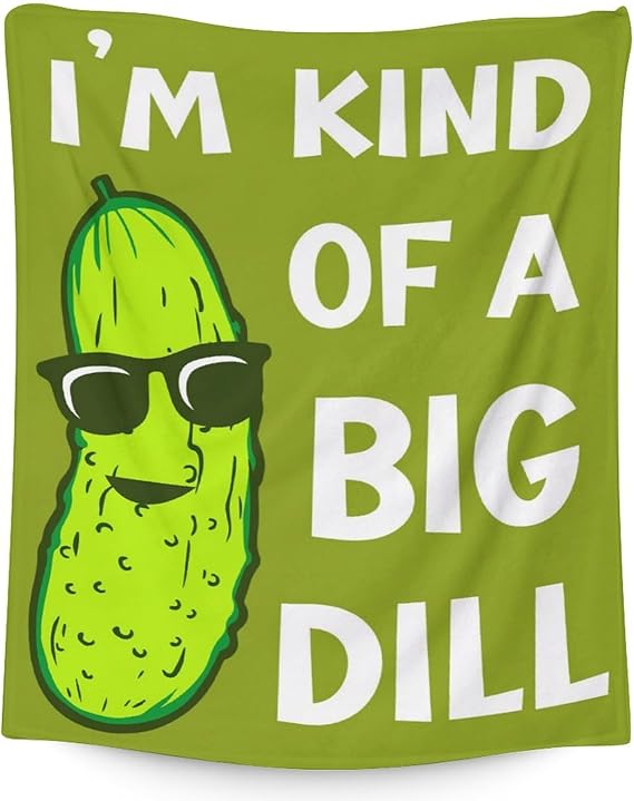 Pickle Throw Blanket for Women Men - 60x80 Inches Twin Size - Soft Fluffy Cozy Blankets Gift - Green Funny Blanket Throws for Bed, Sofa, Winter