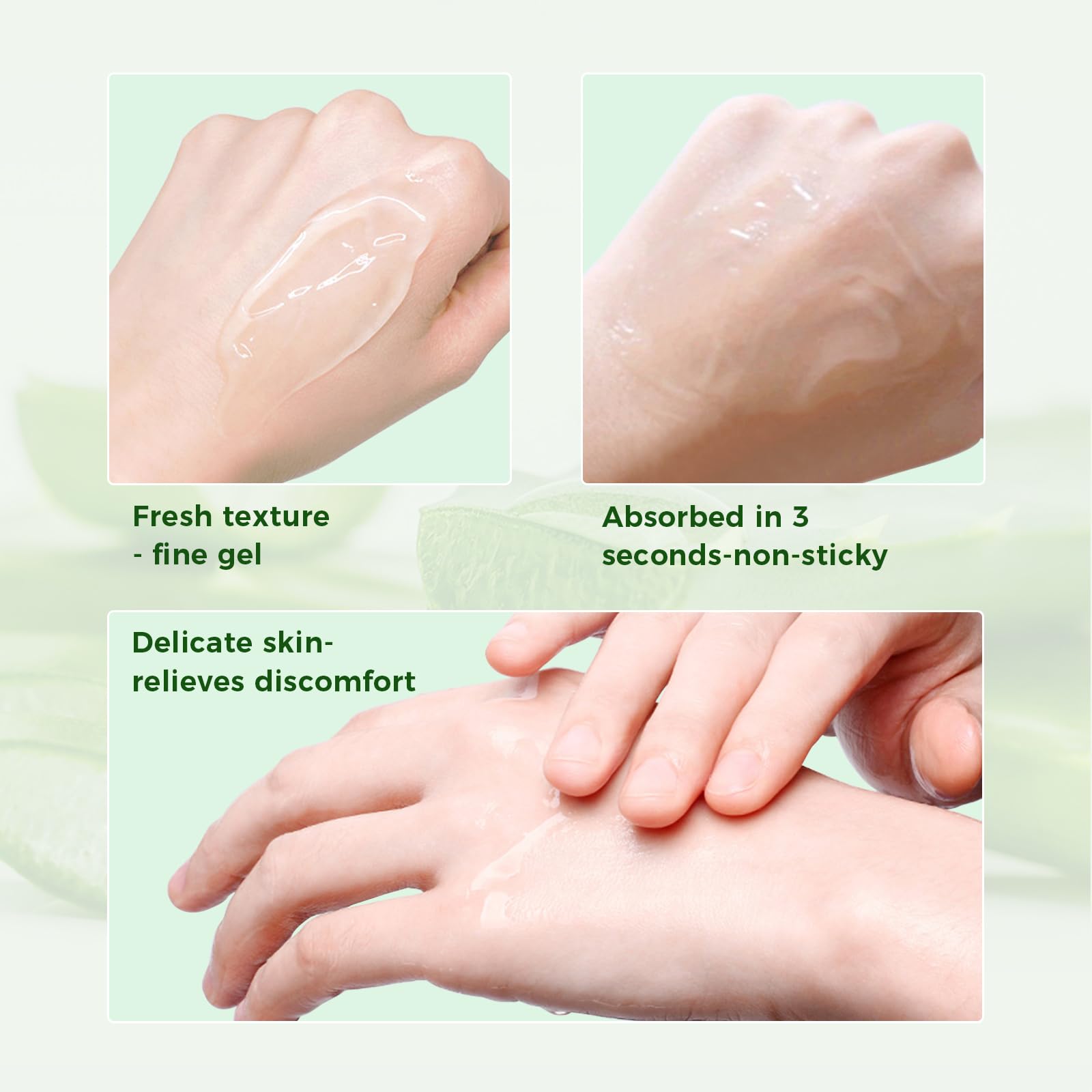 OUKEYA Aloe Vera Puro Gel 500ml + 2% Niacinamida, Para Cara, Cuerpo y Cabello, Para Quemaduras Solares, Rojeces y Piel Seca, Calma, Refuerza La Barrera Cutánea y Dermatológicamente Testado
