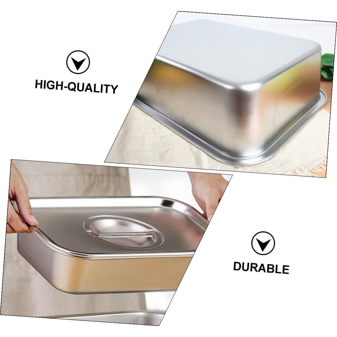Servierplatte Rundes Geschirr Edelstahl mit Glatter Oberfläche in Silber und Rostfrei tablett für Backen und Grillen Haushalts für Fisch und Gemüse