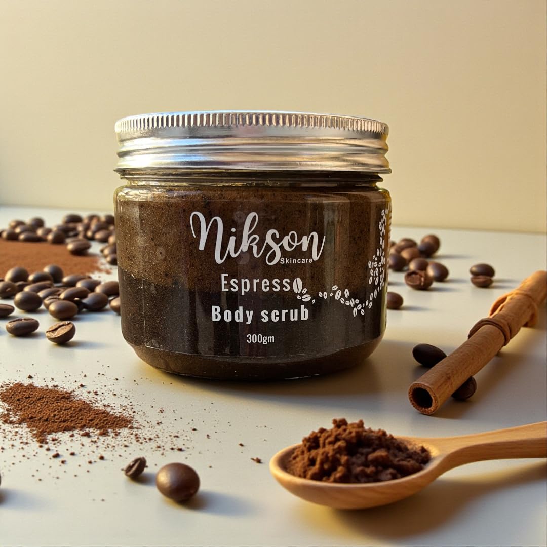 Nikson Espresso Coffee Body Scrub | 200g | With Real Coffee grounds, Jojoba & Sunflower Oil| Deep Cleansing & Energizing | Removes Dead Skin & Unclogs Pores | Hydrating, Exfoliating & Skin-Reviving Body Scrub-picture-29