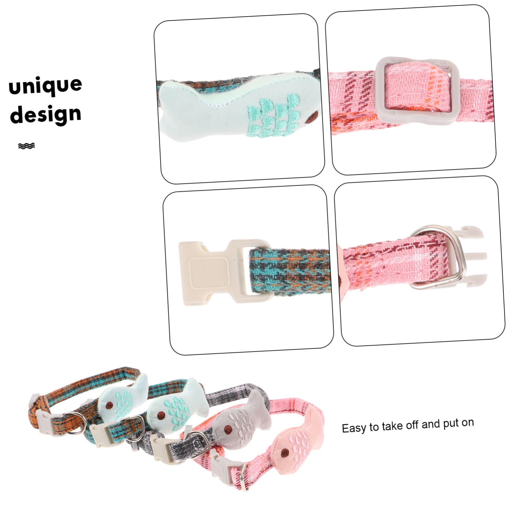 BESPORTBLE 12pezzi Collare Regolabile Per Gatti Forma Di Pesce Set Design Rete Accessori Per Animali Domestici Colorati e Creativi