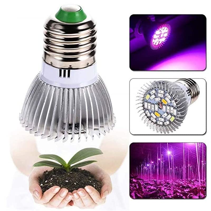 1fortunate Lights 10pcs AC85V-265V LED Cultive Light Full Spectrum 18 Leds 28 Leds E27 LED Bombilla de Crecimiento for Plantas de Flores de hidroponía Interior. LED Lámpara de Crecimiento