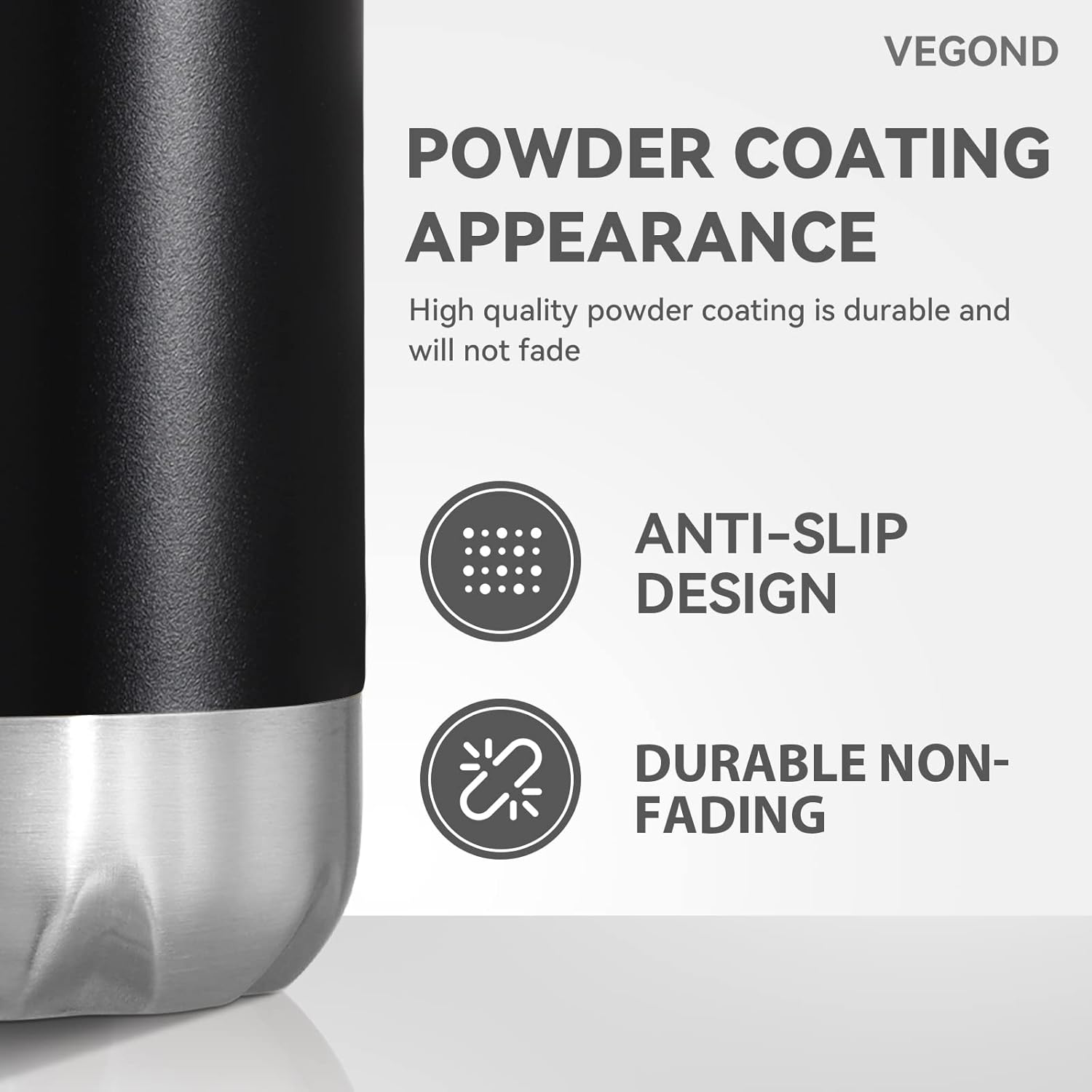 VEGOND 17oz Stainless Steel Water Bottles, Reusable Metal Sports Water Bottle Keeps Drink Hot and Cold, BPA Free Double Wall Vacuum Cola Shape Insulated Water Bottle for Camping Gym, 1 Pack - Image 4