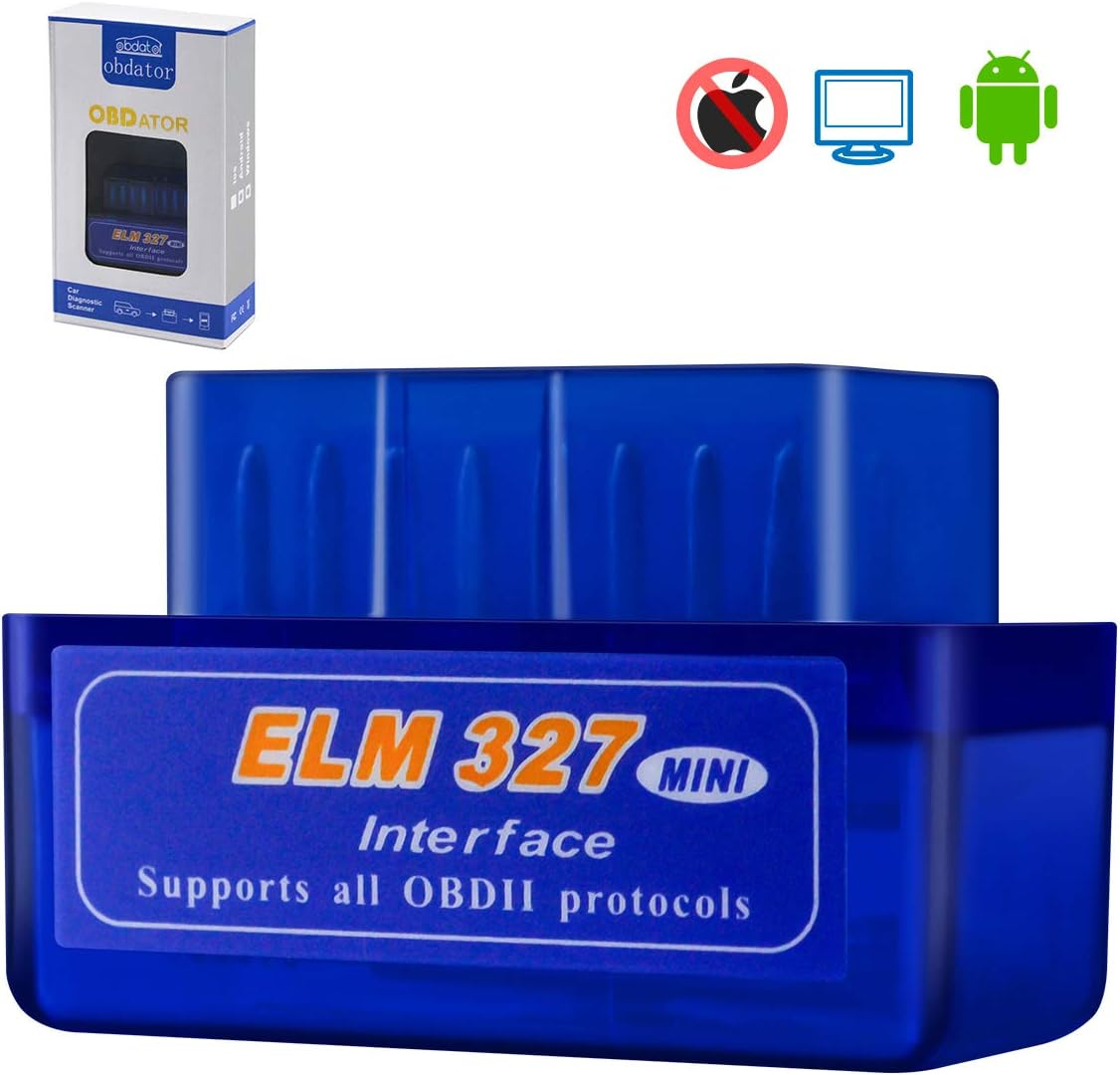 obdator Mini Bluetooth OBD2 Scanner, Automotive OBDII Code Reader Car Check Engine Light Diagnostic Scanner Tool for Android PC(With OBADATOR Logo BOX)