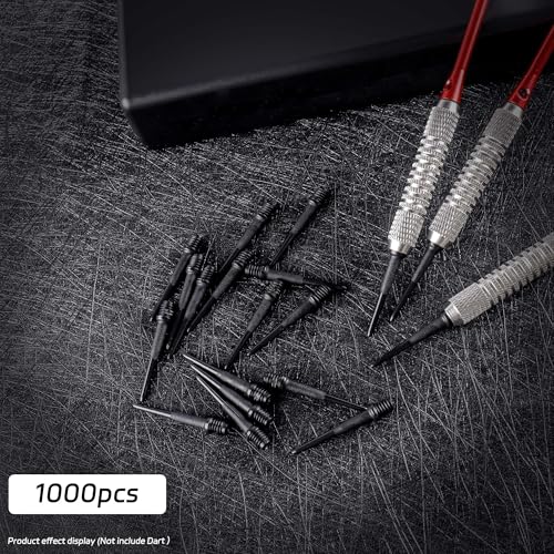 CyeeLife 2BA Thread Plastic Tip Dart Points 1000 Pack,Darts Soft Tip,Soft Dart Tips Set, Dart Accessories,Soft Tip Sets