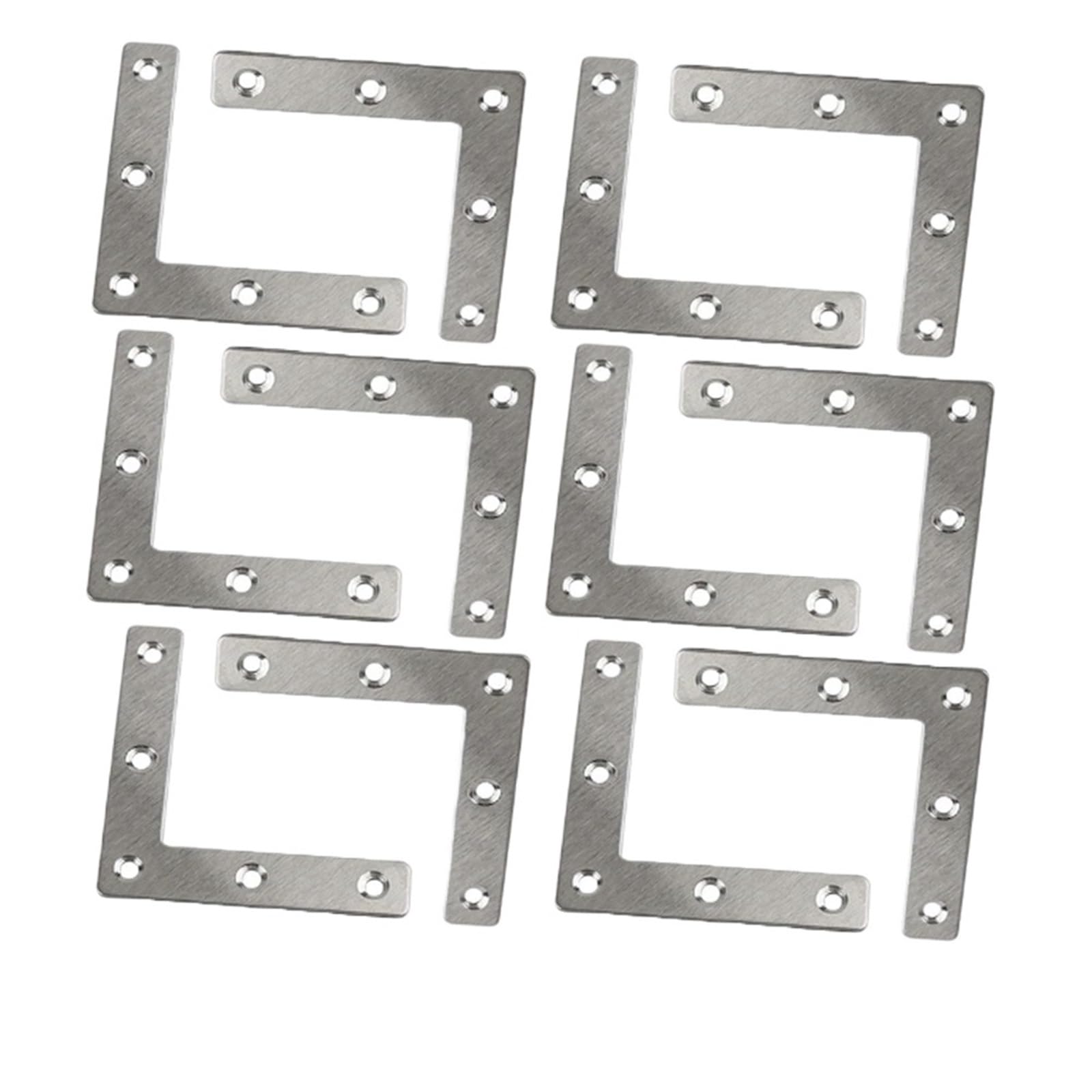 Rrypbovg White L Brackets Stainless Steel Corner Extrusion Plate Fastener L /T 12Pcs Connection Heavy Duty Flat Angle Brace(White)