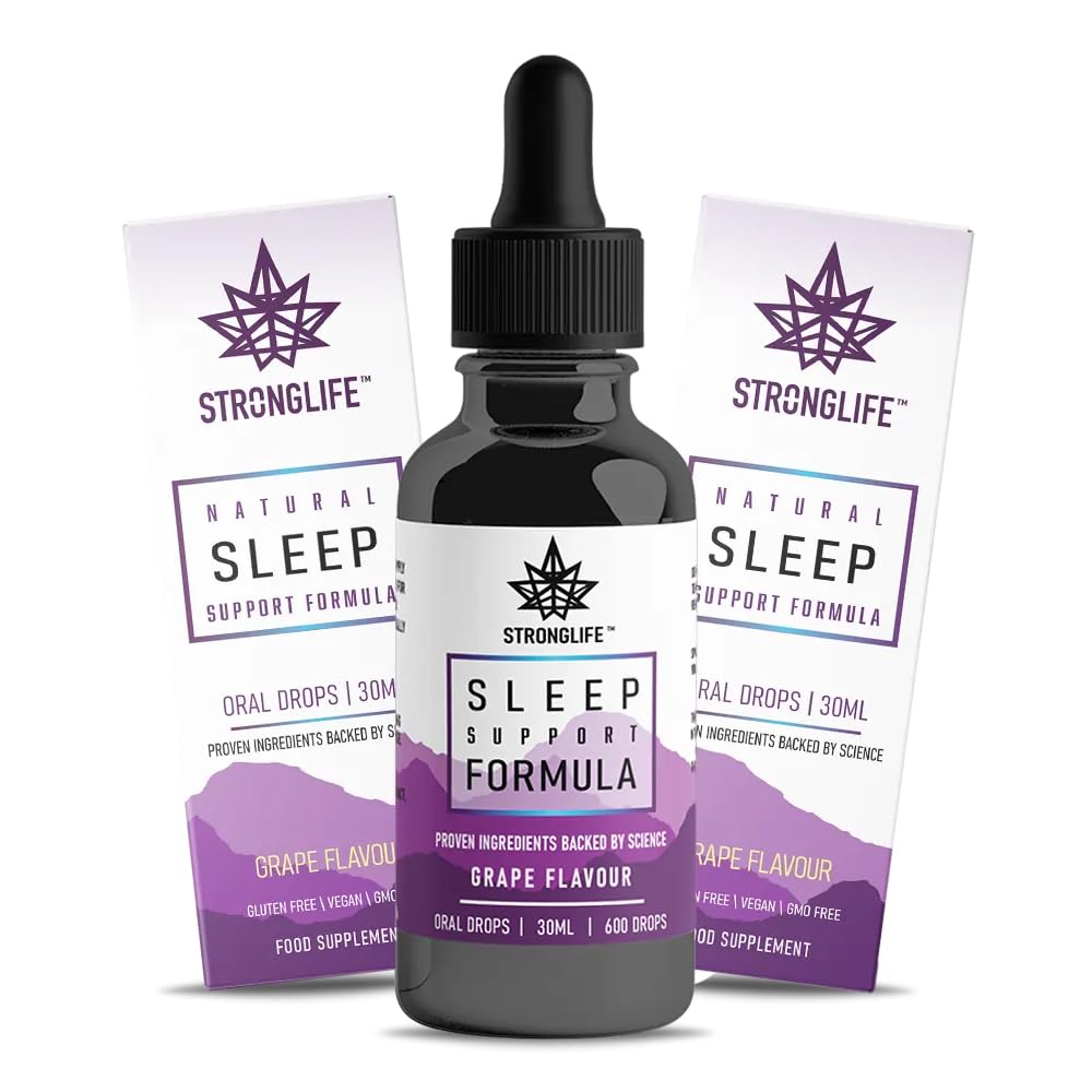 Stronglife Sleep Support Oil Drops - Promotes Restful Deep Sleep - Contains Valerian Root Magnesium L Theanine & Chamomile Extract - Natural Melatonin Alternative - 30ml