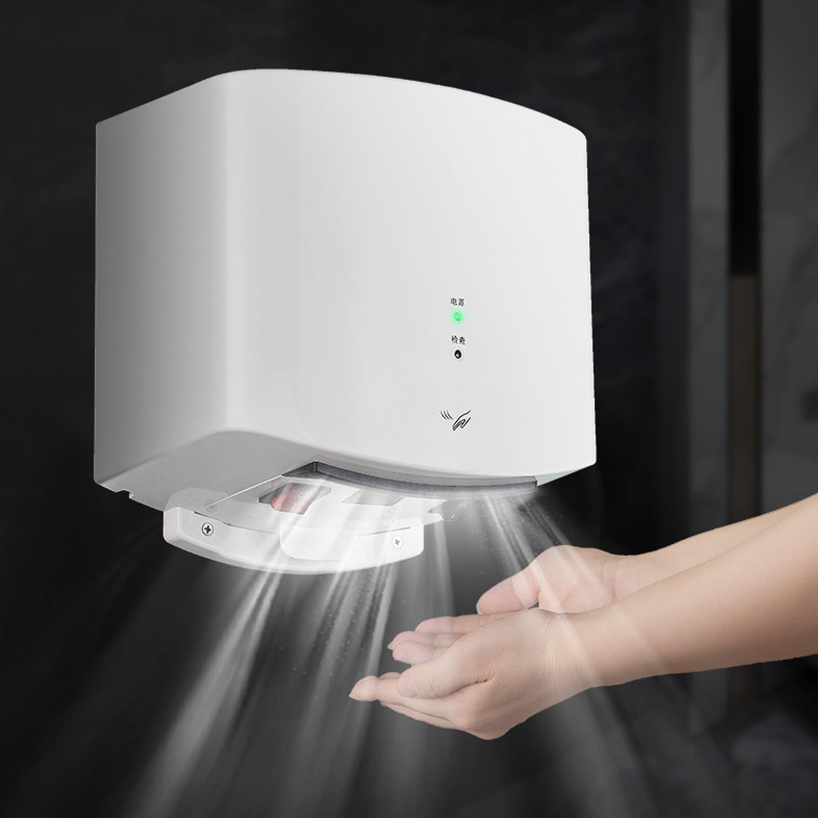 Händetrockner Automatische 10 Sekunden Trocknen Energiesparend Kommerziell Wandmontage Kommerzieller mit Sensorautomatik Warmluft-Händetrockner für Badezimmer zu Hause,Gold