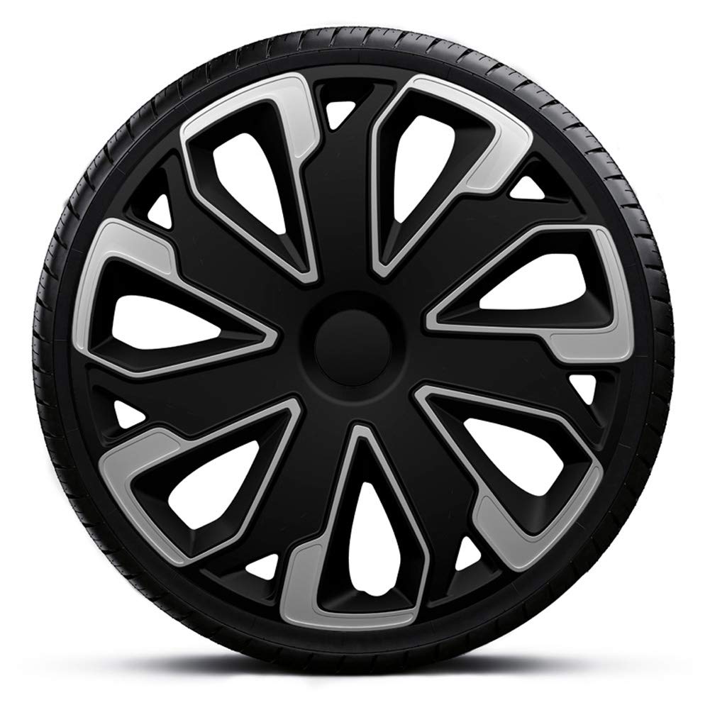 AUTO-STYLE Jeu d'enjoliveurs Ultimo 14-inch argent/noir