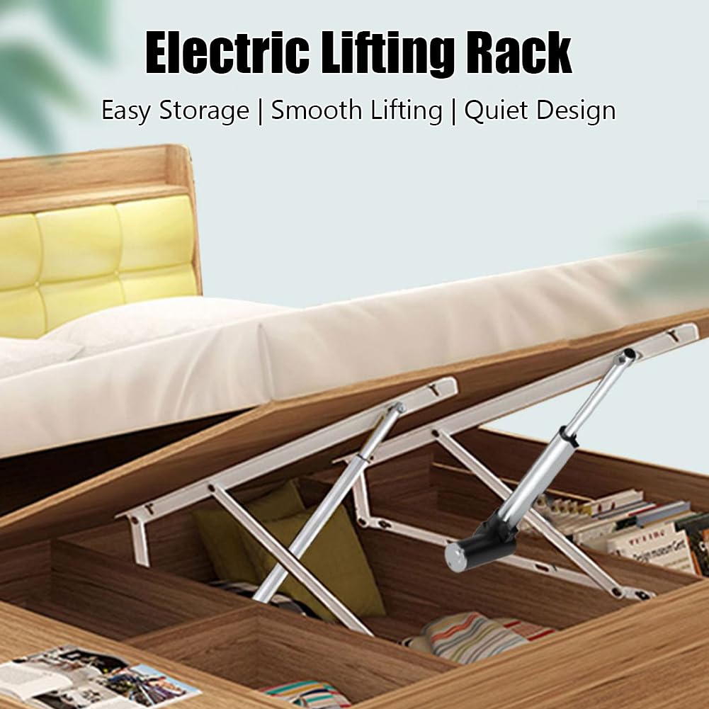 Mecanismo eléctrico de elevación de cama con control remoto, barra de elevación plegable resistente, bisagras de soporte de acero para marco de cama de almacenamiento, ahorro de espacio, 1,1 m