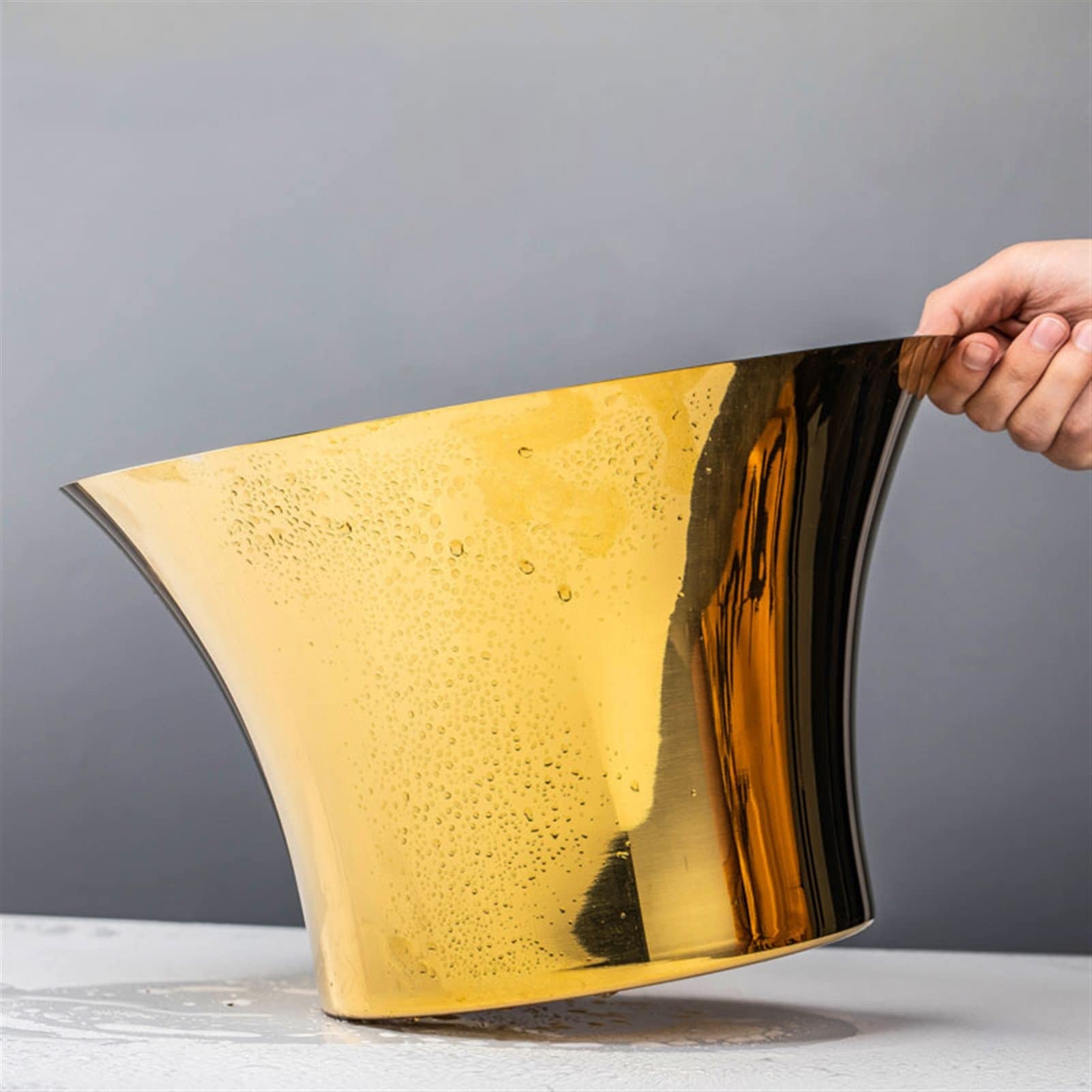 Saturey EIN Eiskübel EIS-Eimer Container Großer Edelstahl Champagner EIS Weinbecken Partei EIS Eimer for Home Bar, Kühlung Bier und Wein Eiskühler Sektkühler Eiswürfelbehälter (Color : A)