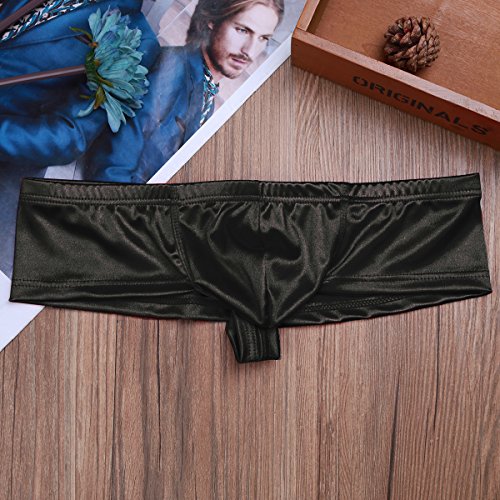 Chictry Men's Low Rise Bulge Pouch Enhancing Cheeky Bikini Briefs Underwear Black Medium(Waist:27.0-36.0"/68-92Cm) #TOP6