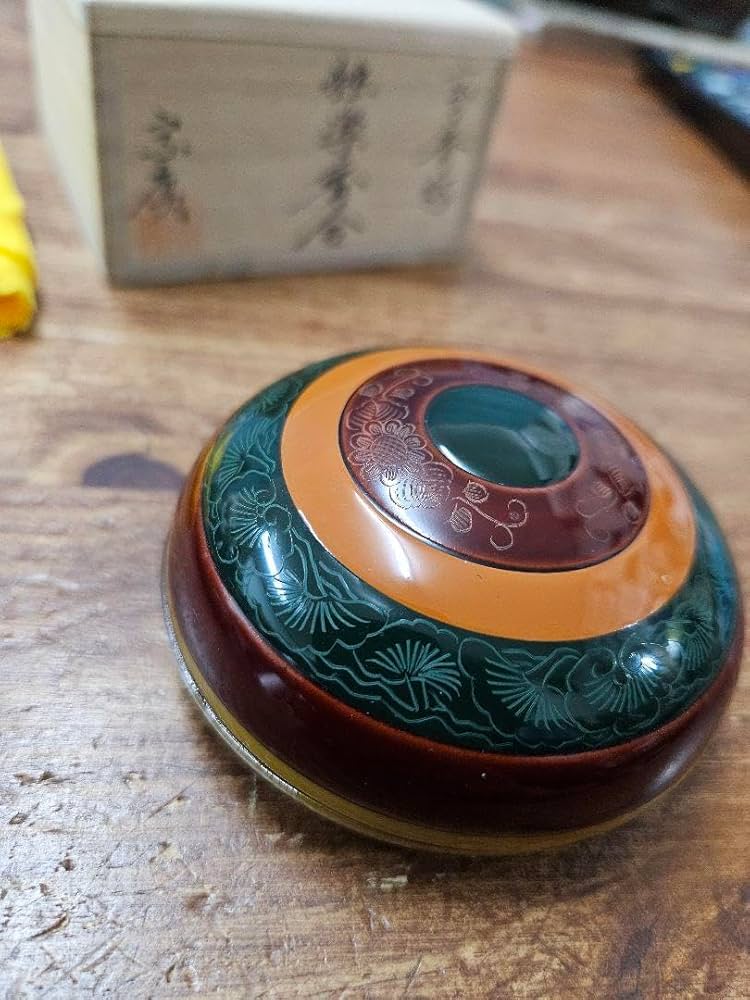 b821 【新品・未使用】香合 玄々斎好 独楽 道場宗廣 木箱 茶道具 b821 【新品・未使用】香合 玄々斎好 独楽 道場宗廣 木箱 茶道具