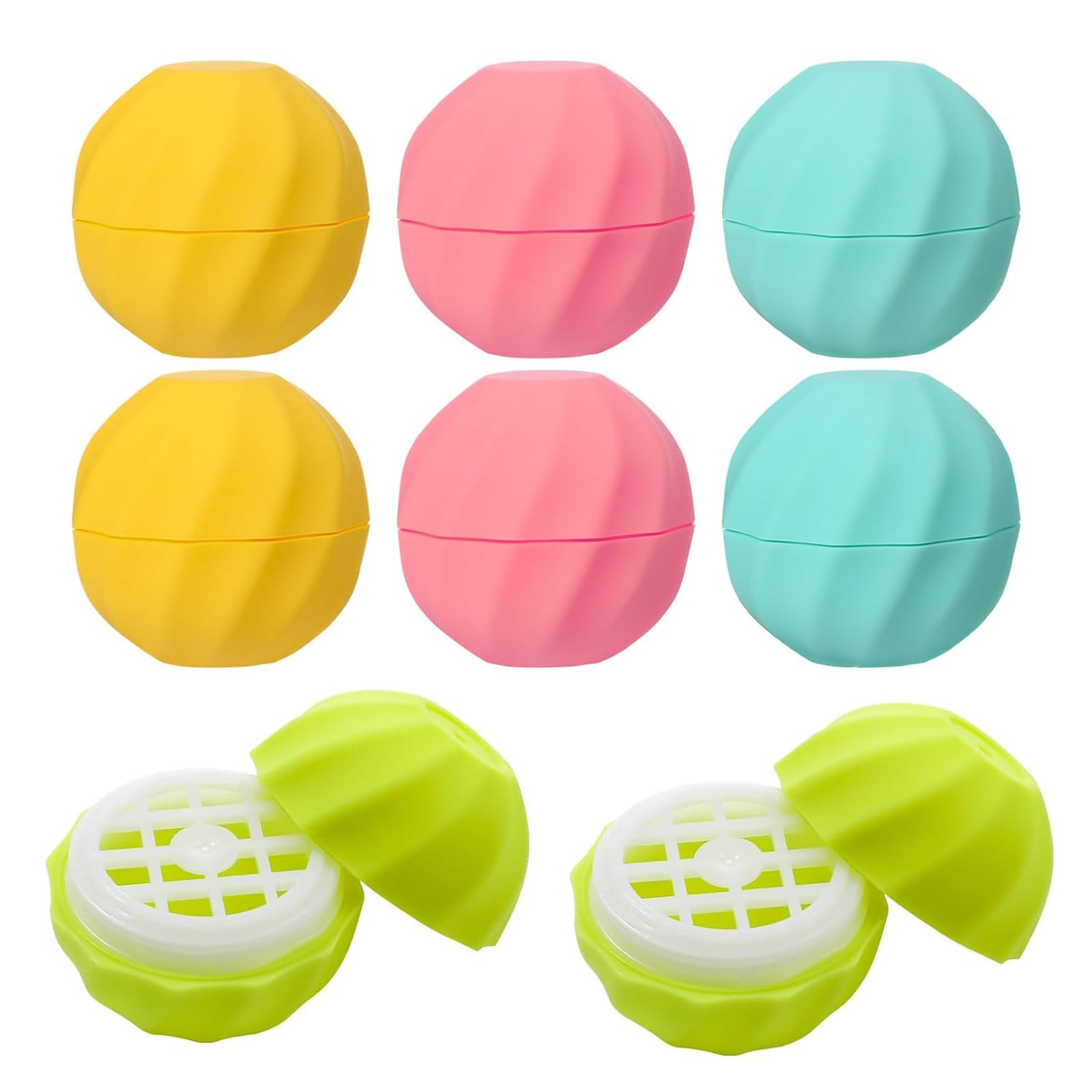 RONRONS 0.25 oz/7g Sphere Lip Balm Containers, 8 Refillable Screw Cap Empty Lip Balm Tubes, DIY Reusable Lipstick Tubes Lip Gloss Containers Ball BPA
