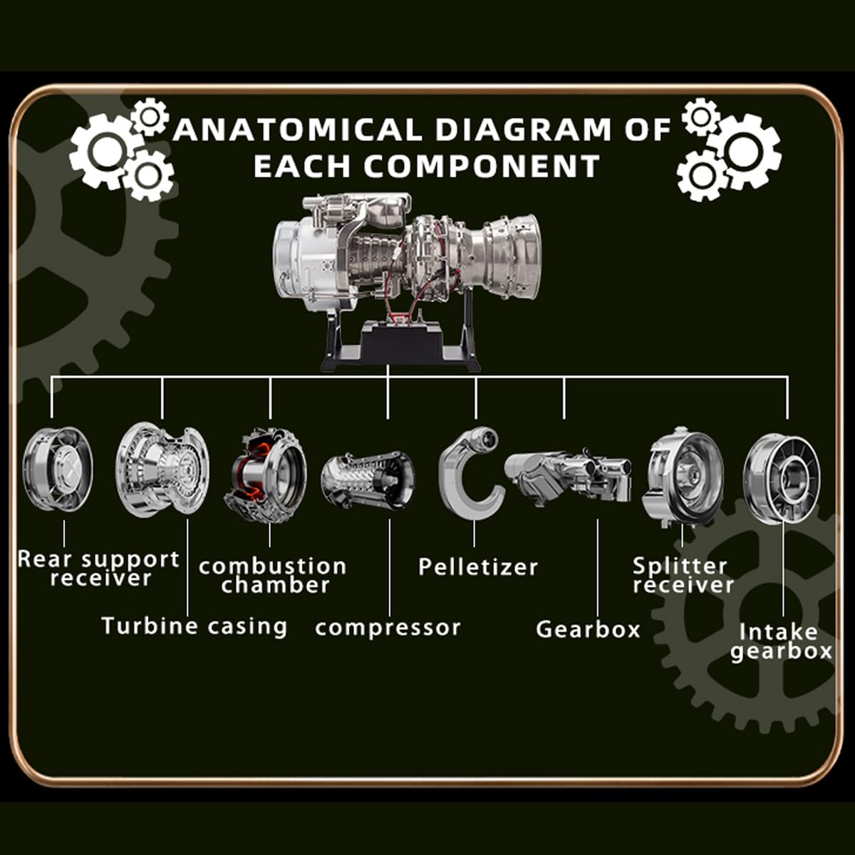 ToyGhillied Skymechman - Kit de construcción de avión (1/4 de metal, simulación de metal, modelo de motor de helicóptero militar, kit de motor de avión, kit de educación científica para adultos, kit
