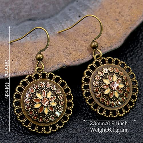 Unique Handmade Bohemian Bronze Tribal Hoop Spiral Earring Dainty Chic Vintage Gold Silver Colorful Round Circle Geometry Dangle Drop Earrings for Women Statement Jewelry Gifts2