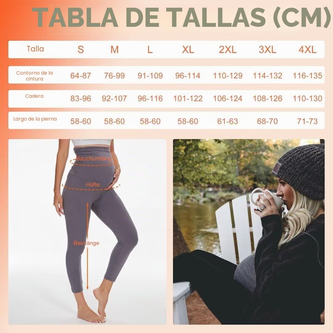 QGGQDD Leggings térmicos de maternidad para mujer, cintura alta, cálidos, para embarazo, invierno, para el hogar, deportes